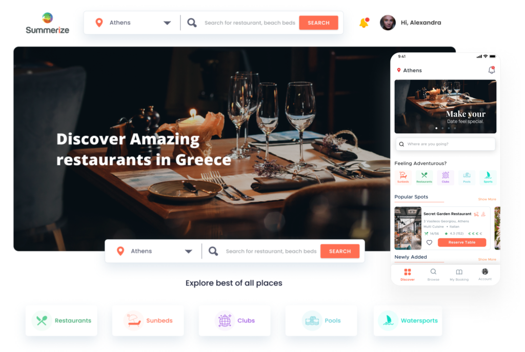Summerize Marketplace for Greek Hospitality - Website design and Development